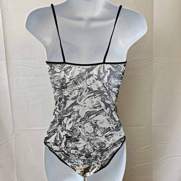 Marilyn Monroe Printed Vintage Mesh Black White Bodysuit Size Medium Women's - Picture 2 of 12